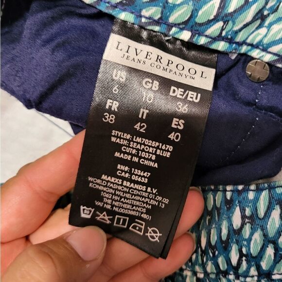 Liverpool cropped pants  sz 6 scale like print - Picture 8 of 12